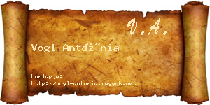 Vogl Antónia névjegykártya