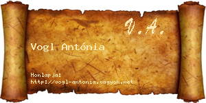 Vogl Antónia névjegykártya